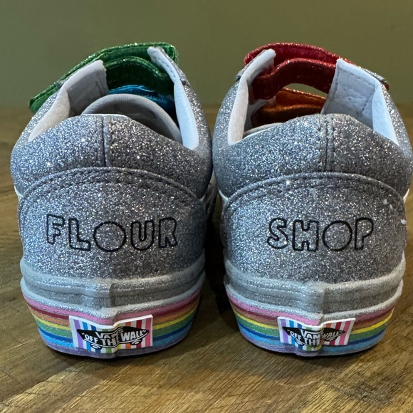 Vans X Amirah Kassem “Flour Shop” Silver Glitter Sprinkles And Smiles Sneakers - Picture 10 of 11